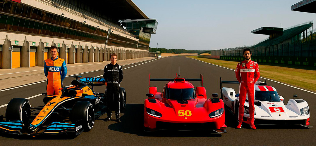 McLaren, Ferrari 499p, Porsche 963 on starting grid